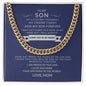 To My Son - Cuban Link (blue and silver message card)