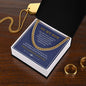 To My Son Cuban Link (blue, gold & white message card)
