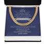 To My Son - Cuban Link (blue and silver message card)