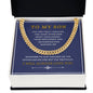 To My Son Cuban Link (blue, gold & white message card)