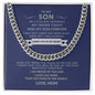 To My Son - Cuban Link (blue and silver message card)