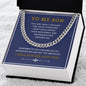 To My Son Cuban Link (blue, gold & white message card)
