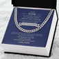 To My Son - Cuban Link (blue and silver message card)