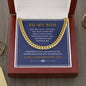To My Son Cuban Link (blue, gold & white message card)