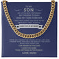 To My Son - Cuban Link (blue and silver message card)