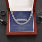 To My Son - Cuban Link (blue and silver message card)