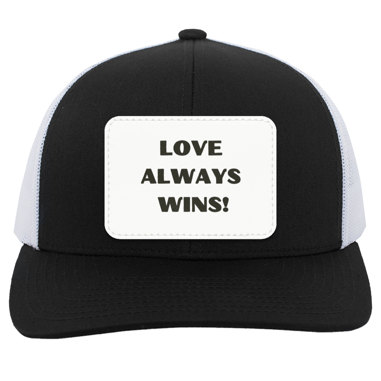 Black Love Always Wins Trucker Snap Back w/ Black Text