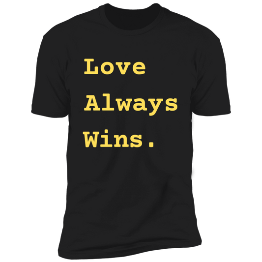 Love Always Wins - Men's Black T-Shirt w/ Yellow Text